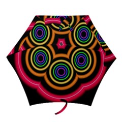 Neon Light Abstract Pattern Lines Mini Folding Umbrellas by Sapixe