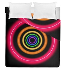 Neon Light Abstract Pattern Lines Duvet Cover Double Side (queen Size) by Sapixe