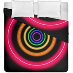 Neon Light Abstract Pattern Lines Duvet Cover Double Side (king Size) by Sapixe