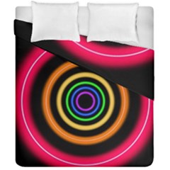 Neon Light Abstract Pattern Lines Duvet Cover Double Side (california King Size) by Sapixe