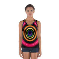 Neon Light Abstract Pattern Lines Sport Tank Top  by Sapixe