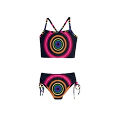 Neon Light Abstract Pattern Lines Girls  Tankini Swimsuit by Sapixe