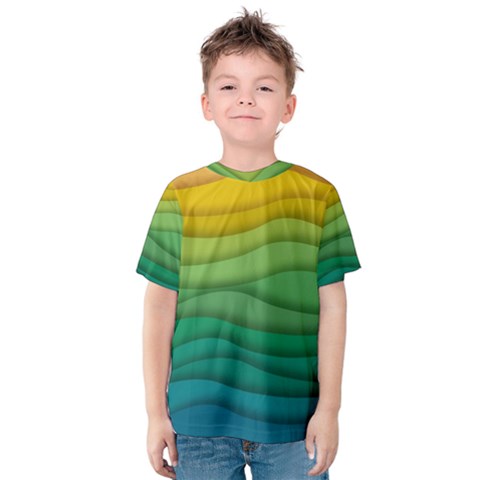 Background Waves Wave Texture Kids  Cotton Tee by Sapixe