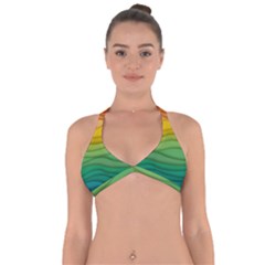 Background Waves Wave Texture Halter Neck Bikini Top by Sapixe