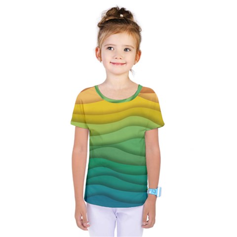 Background Waves Wave Texture Kids  One Piece Tee by Sapixe