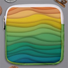 Background Waves Wave Texture Mini Square Pouch by Sapixe