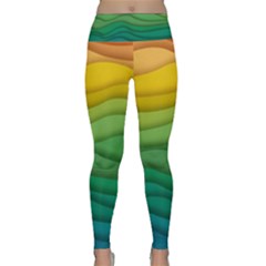 Background Waves Wave Texture Lightweight Velour Classic Yoga Leggings