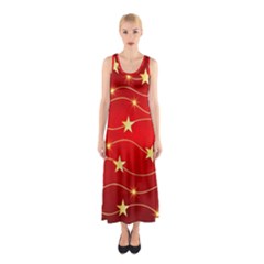 Stars Background Christmas Decoration Sleeveless Maxi Dress by Sapixe