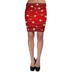 Stars Background Christmas Decoration Bodycon Skirt by Sapixe