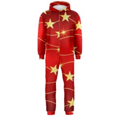 Stars Background Christmas Decoration Hooded Jumpsuit (men)  by Sapixe