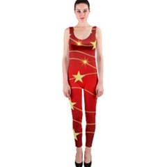 Stars Background Christmas Decoration One Piece Catsuit by Sapixe