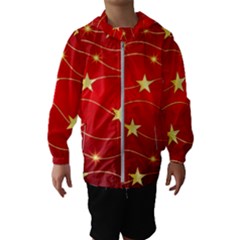 Stars Background Christmas Decoration Hooded Windbreaker (kids) by Sapixe