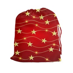 Stars Background Christmas Decoration Drawstring Pouch (xxl) by Sapixe