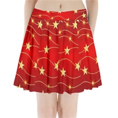 Stars Background Christmas Decoration Pleated Mini Skirt by Sapixe