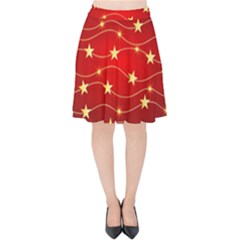 Stars Background Christmas Decoration Velvet High Waist Skirt by Sapixe