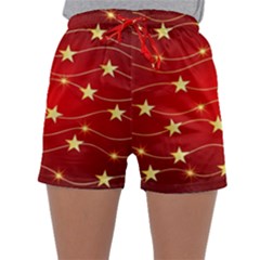 Stars Background Christmas Decoration Sleepwear Shorts by Sapixe