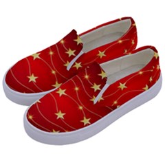 Stars Background Christmas Decoration Kids  Canvas Slip Ons by Sapixe