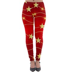 Stars Background Christmas Decoration Lightweight Velour Leggings by Sapixe