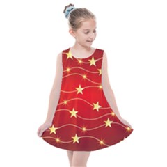 Stars Background Christmas Decoration Kids  Summer Dress by Sapixe