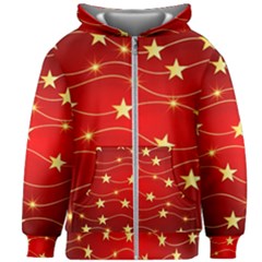 Stars Background Christmas Decoration Kids Zipper Hoodie Without Drawstring by Sapixe