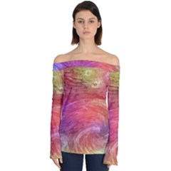 Background Wallpaper Abstract Off Shoulder Long Sleeve Top by Sapixe