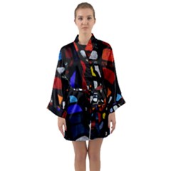 Art Bright Lead Glass Pattern Long Sleeve Kimono Robe by Sapixe