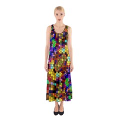 Color Mosaic Background Wall Sleeveless Maxi Dress by Sapixe