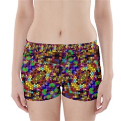 Color Mosaic Background Wall Boyleg Bikini Wrap Bottoms by Sapixe