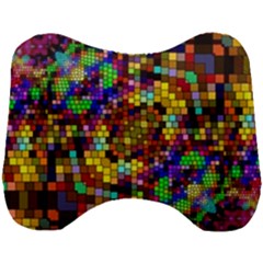 Color Mosaic Background Wall Head Support Cushion by Sapixe