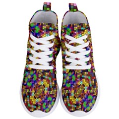 Color Mosaic Background Wall Women s Lightweight High Top Sneakers by Sapixe