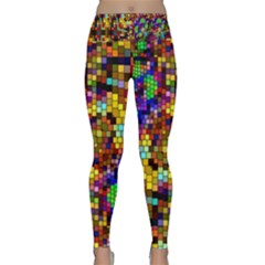 Color Mosaic Background Wall Lightweight Velour Classic Yoga Leggings by Sapixe