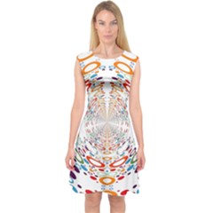 Wallpaper Pattern Colorful Color Capsleeve Midi Dress by Sapixe