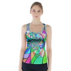 Retro Wave Background Pattern Racer Back Sports Top by Sapixe