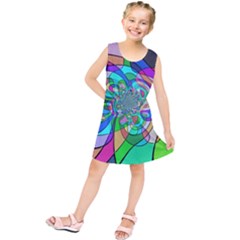 Retro Wave Background Pattern Kids  Tunic Dress by Sapixe