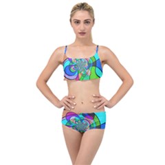 Retro Wave Background Pattern Layered Top Bikini Set by Sapixe