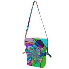 Retro Wave Background Pattern Folding Shoulder Bag