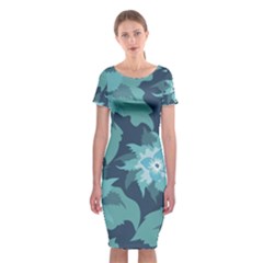 Graphic Design Wallpaper Abstract Classic Short Sleeve Midi Dress