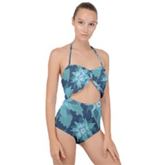 Graphic Design Wallpaper Abstract Scallop Top Cut Out Swimsuit