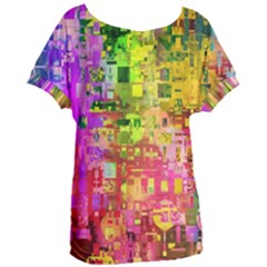 Color Abstract Artifact Pixel Women s Oversized Tee by Sapixe