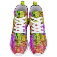 Color Abstract Artifact Pixel Women s Lightweight High Top Sneakers