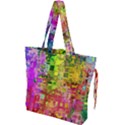 Color Abstract Artifact Pixel Drawstring Tote Bag View1