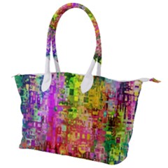 Color Abstract Artifact Pixel Canvas Shoulder Bag by Sapixe