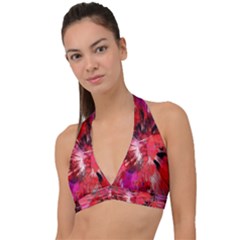 Color Abstract Background Textures Halter Plunge Bikini Top