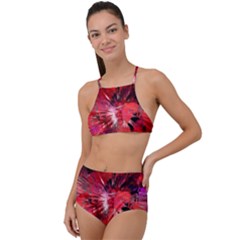 Color Abstract Background Textures High Waist Tankini Set