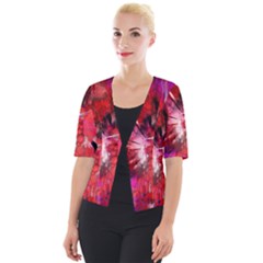 Color Abstract Background Textures Cropped Button Cardigan