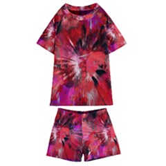 Color Abstract Background Textures Kids  Swim Tee And Shorts Set