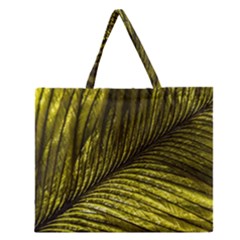 Feather Macro Bird Plumage Nature Zipper Large Tote Bag by Sapixe