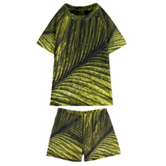 Feather Macro Bird Plumage Nature Kids  Swim Tee And Shorts Set