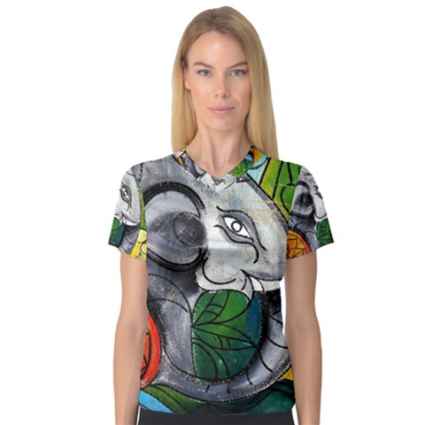 Graffiti The Art Of Spray Mural V-neck Sport Mesh Tee by Sapixe