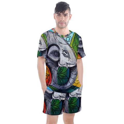 Graffiti The Art Of Spray Mural Men s Mesh Tee And Shorts Set by Sapixe